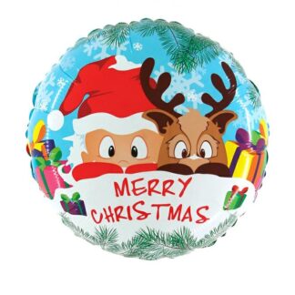 Santa and Reindeer Christmas Balloon - 21" Foil