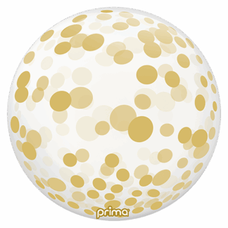 Gold Confetti Filled Sphere Bubble - 20″ Balloon