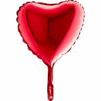 Mini Red Heart Shape Air-Filled Balloon – 9″ Foil