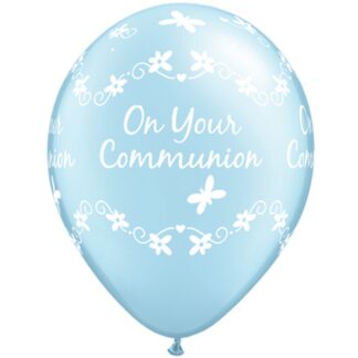 Communion Butterflies Pearl Blue Balloons - 11" Latex (25ct)