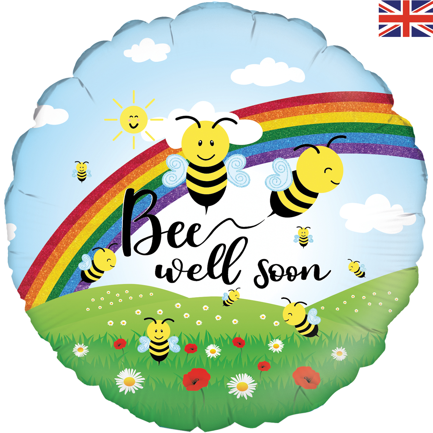 Bee Well Soon Holographic Balloon - 18" Foil