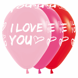 I Love You Valentine's Assortment Balloons - 12" Latex (25ct)