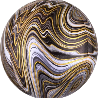 Black Marble Orbz Balloon - (15" x 16") (1ct)