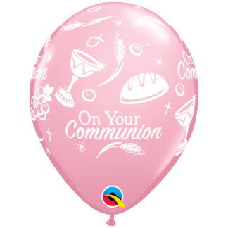 Pink Communion Symbols Balloons - 11" Latex (25ct)
