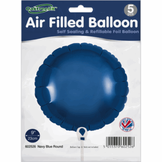 Navy Blue Round Packaged Self Sealing Foils - 9" (5ct)
