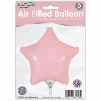 Matte Pink Star Packaged Self Sealing Foils - 9" (5ct)