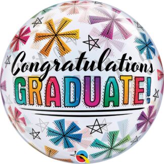 Congratulations Graduate Stars Balloon - 22" Bubble