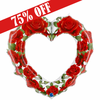 Red Roses Heart Frame Balloon - 42" Foil