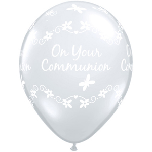 Diamond Clear Communion Butterflies Balloons - 11" Latex (50ct)
