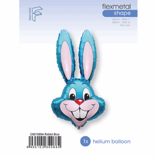 Blue Rabbit Head Balloon - 35" Foil