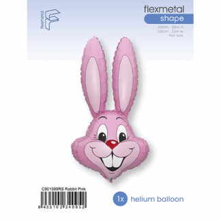 Pink Rabbit Head Balloon - 35" Foil