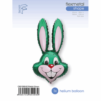 Green Rabbit Head Balloon - 35" Foil