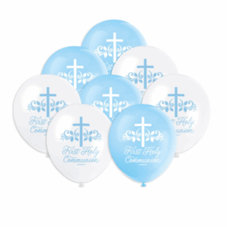 Blue Cross First Holy Communion Balloons - 12" Latex (8ct)