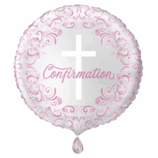 Pink Holy Cross Confirmation Balloon - 18" Foil
