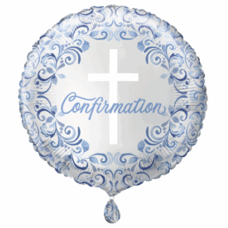 Blue Holy Cross Confirmation Balloon - 18" Foil