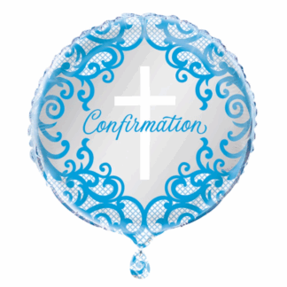 Fancy Blue Cross Confirmation Balloon - 18" Foil