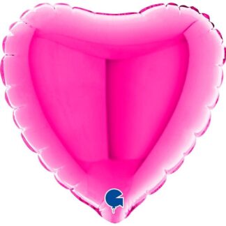 Mini Magenta Heart Shape Air-Filled Balloon – 4″ Foil