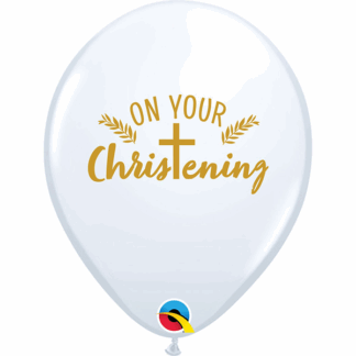 On Your Christening White Balloons - 11" Latex (25ct)