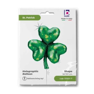 Holographic Shamrock Balloon - 38" Foil