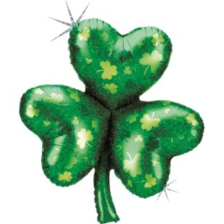 Holographic Shamrock Balloon - 38" Foil (Unpackaged)