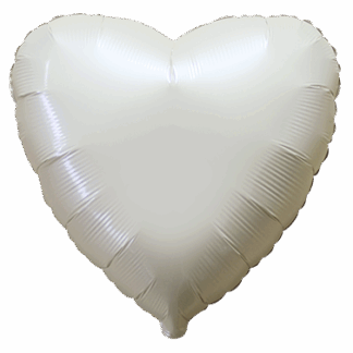 Satin Cream Heart Balloon - 18" Foil