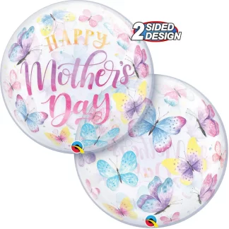 Happy Mother's Day Butterflies Balloon - 22" Bubble