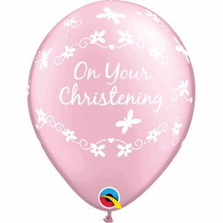 Christening Butterflies Pearl Pink Balloons - 11" Latex (25ct)