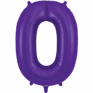 Purple Number 0 Balloon - 34" Foil