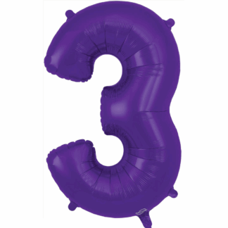 Purple Number 3 Balloon - 34" Foil