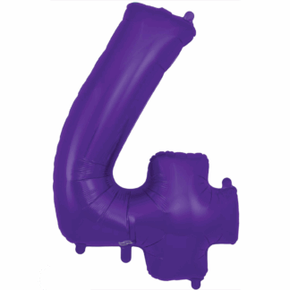 Purple Number 4 Balloon - 34" Foil
