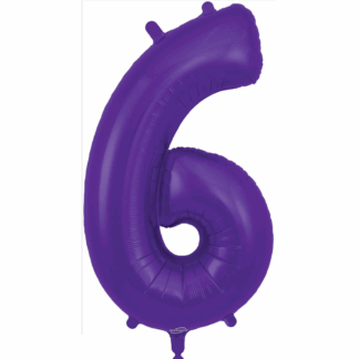 Purple Number 6 Balloon - 34" Foil