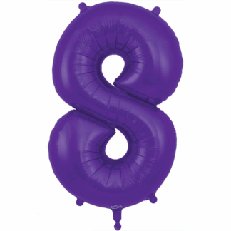Purple Number 8 Balloon - 34" Foil
