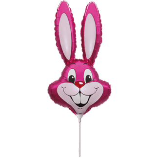 Mini Fuchsia Rabbit Shape Air-Filled Balloon – 16" Foil