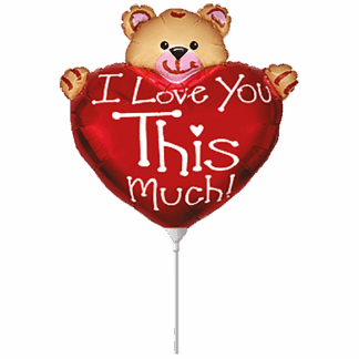 Mini Love You This Much Bear Shape Air-Filled Balloon – 12" Foil