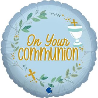 Blue On Your Communion Balloon - 18" Foil (Unpackaged)