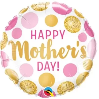 Happy Mothers Day Round Balloon - 18'' Foil (BULK BUY 10 PACK)