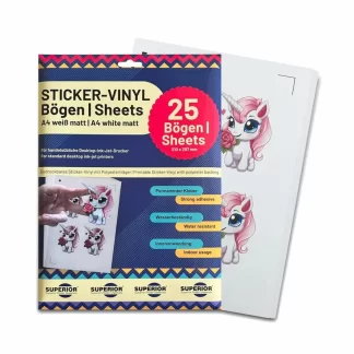Matte White Sticker Vinyl - A4 (25 Sheets)