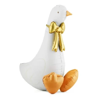 Goose with Bow Balloon - 35" Foil