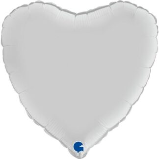 Satin White Heart Balloon - 18" Foil (57)