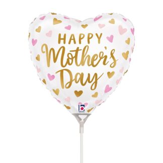 Mini Satin Mother's Day Hearts Shape Balloon - 9" Foil