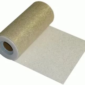 Metallic Gold Tulle Glitter - (6" x 23m)